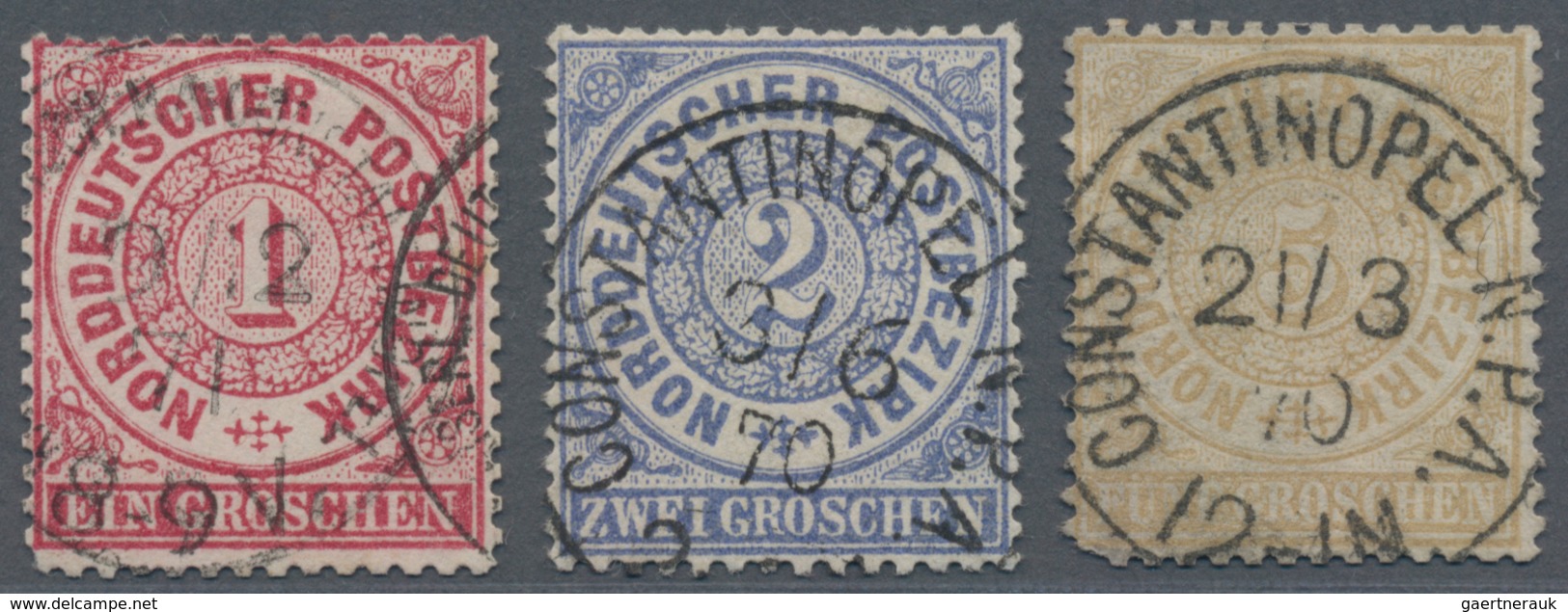 Deutsche Post In Der Türkei - Vorläufer: 1870, 1 Groschen, 2 Gr Und 5 Gr Je Sauber Entwertet Mit Ste - Turchia (uffici)