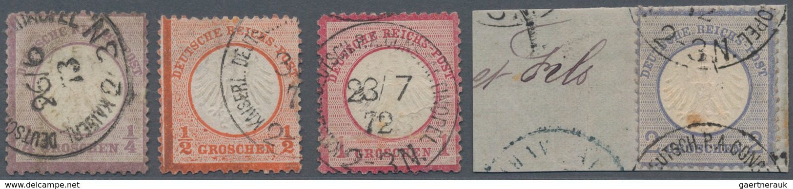 Deutsche Post In Der Türkei - Vorläufer: 1872, 1/4 Groschen Brustschild, 1/2 Gr, 1 Gr Und 2 Groschen - Turkse Rijk (kantoren)