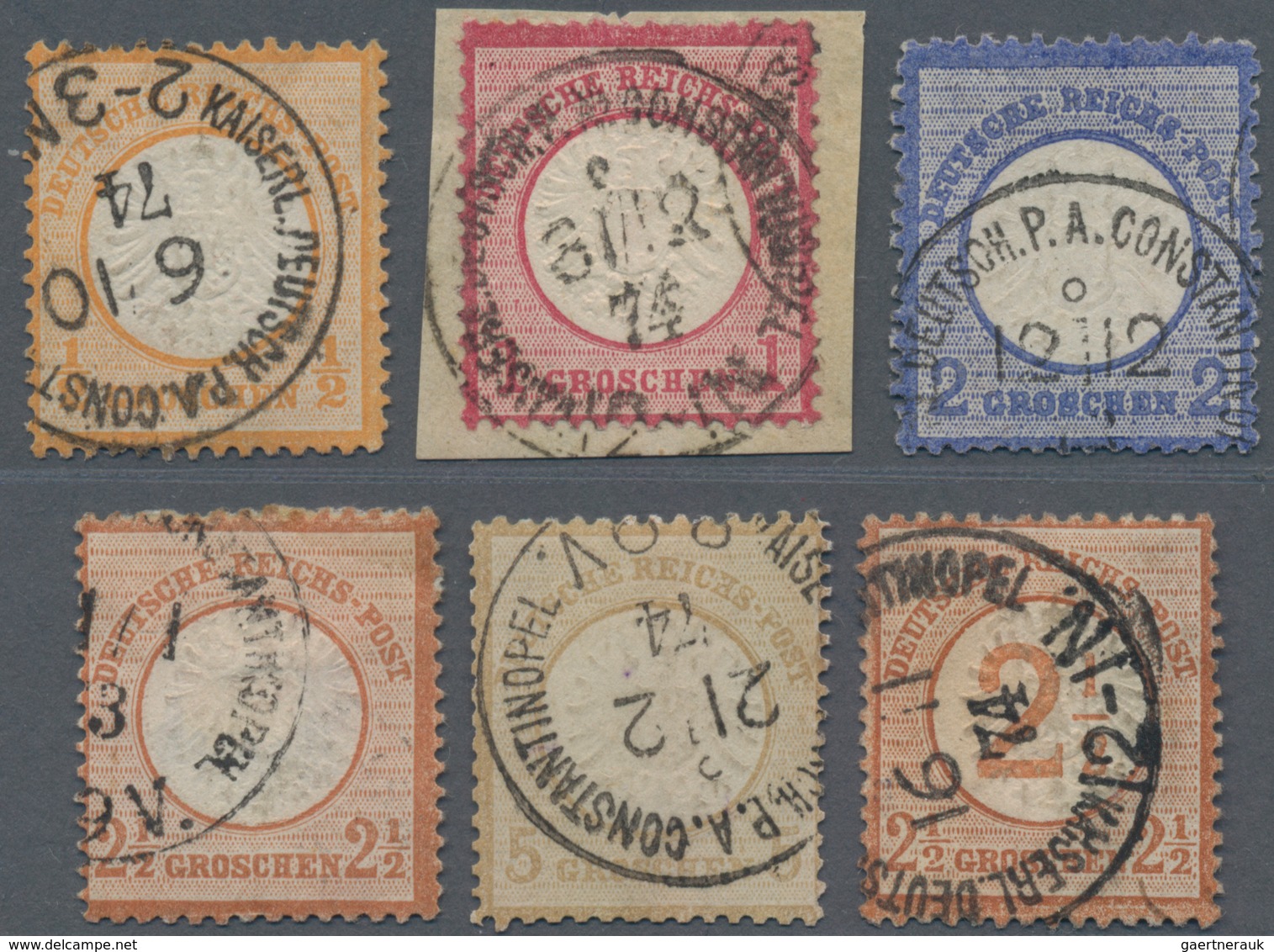 Deutsche Post In Der Türkei - Vorläufer: 1872, 1/2 Groschen Bis 2 1/2 Groschen - 6 Brustschilde Je S - Deutsche Post In Der Türkei