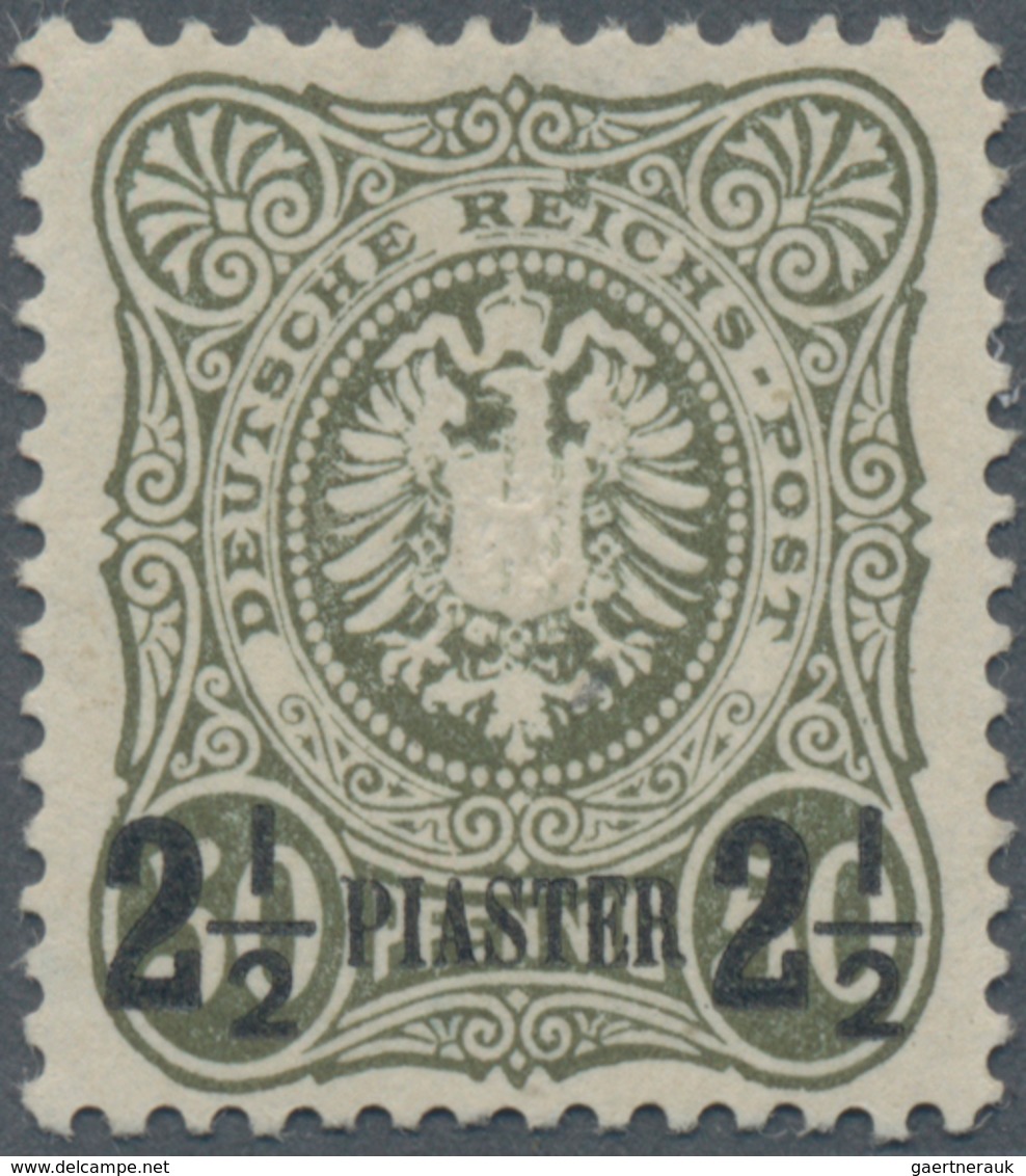 Deutsche Post In Der Türkei: 1884, Freimarke 2½ Piaster Auf 50 Pfg. Graugrün, Postfrisch, "echt Und - Turchia (uffici)