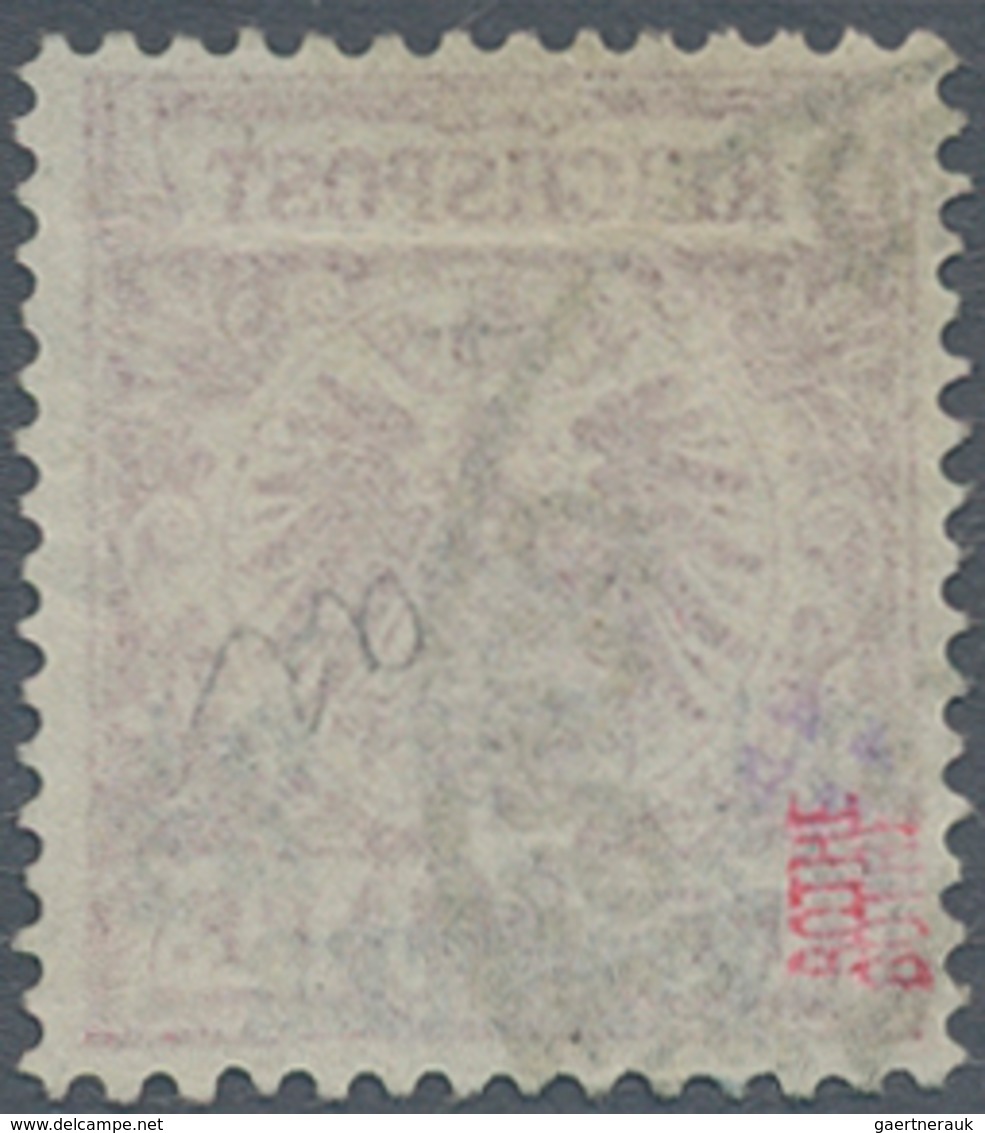 Deutsche Post In Der Türkei: 1889, Freimarke 2½ PIA Auf 50 Pf, Bräunlichkarmin (braunkarmin Quarzend - Turchia (uffici)