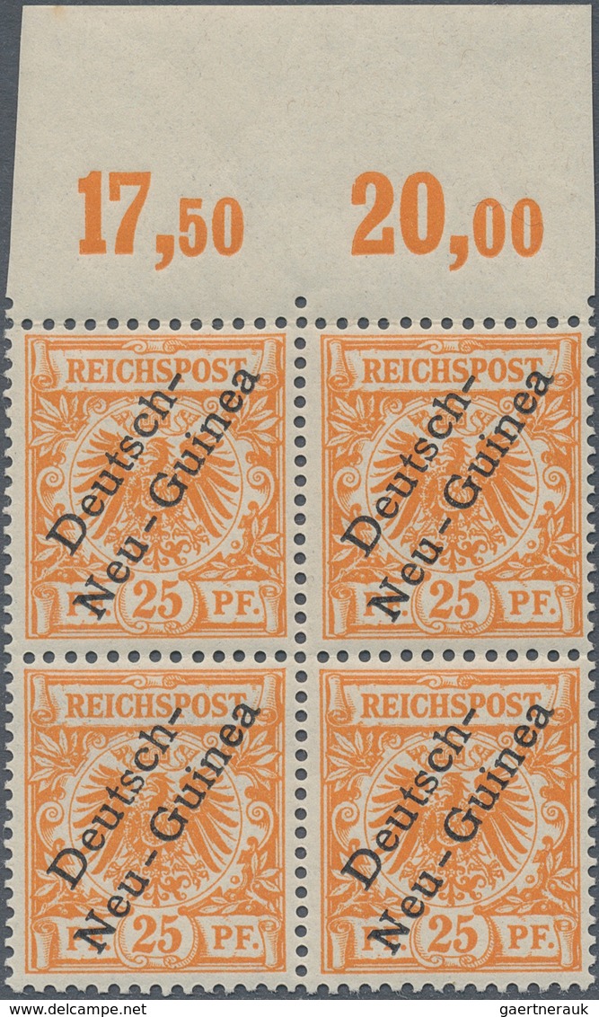 Deutsch-Neuguinea: 1897, Freimarken 25 Pfg. Im Postfrischen Viererblock Vom Oberen Bogenrand. - Nuova Guinea Tedesca