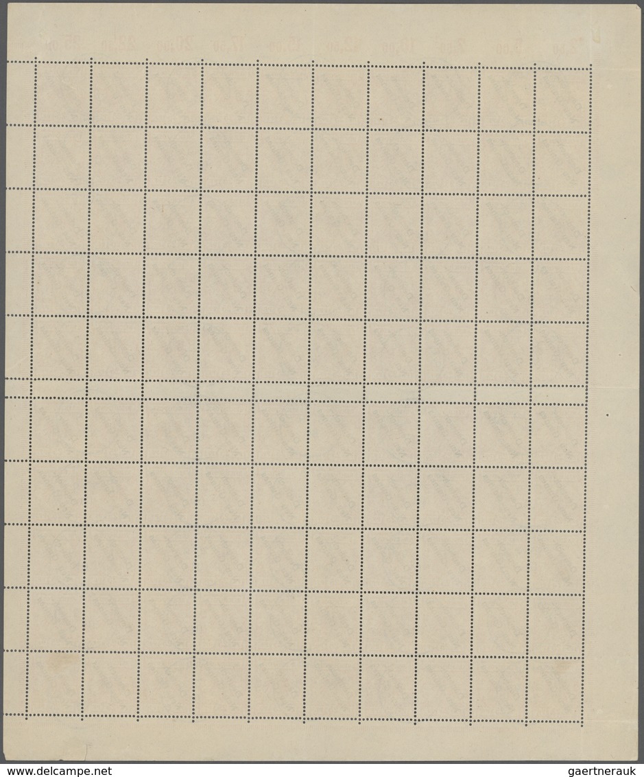 Deutsch-Neuguinea: 1897, 25 Pfg. Gelblichorange, Originalbogen Zu 100 Werten Mit Zwischenstegen, Kla - Duits-Nieuw-Guinea