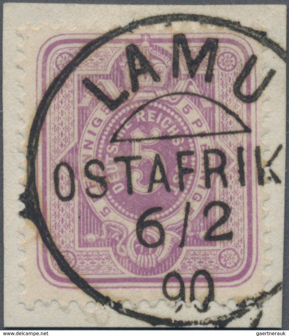 Deutsch-Ostafrika - Vorläufer: Lamu: 1889, 5 Pfennig Violettpurpur, Spätauflage Auf Briefstück Entwe - Duits-Oost-Afrika