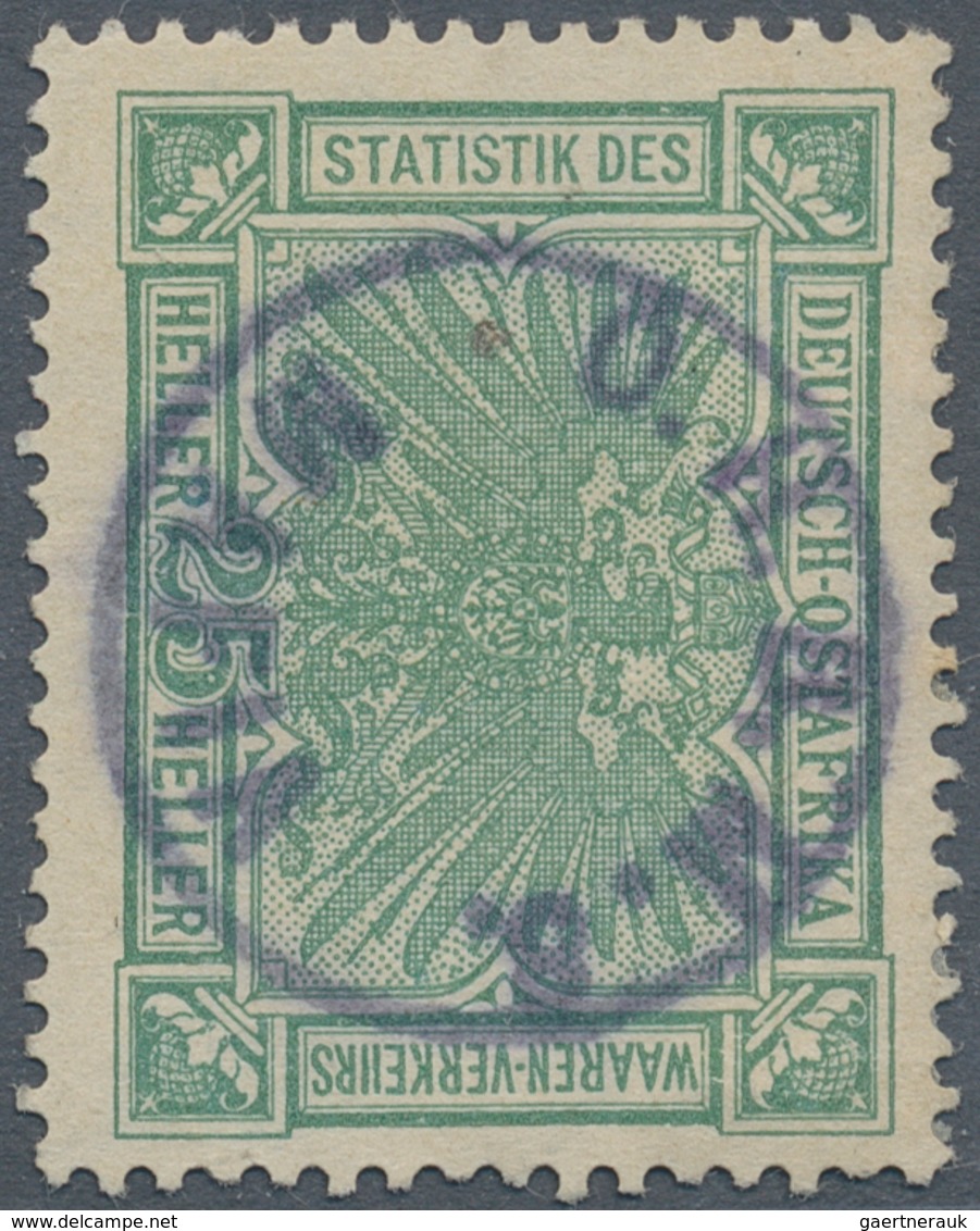 Deutsch-Ostafrika - Britische Besetzung (Mafia): 1915, German 25 H. Fiscal Stamp "STATISTIK DES WARE - Afrique Orientale