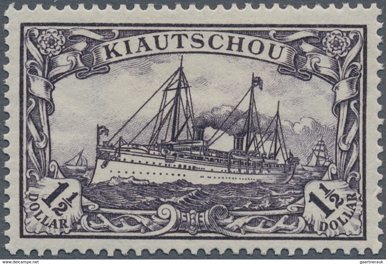 Deutsche Kolonien - Kiautschou: 1905, "1½ Dollar Schiffszeichnung Ohne WZ.", Tadellos Ungebrauchter - Kiautchou