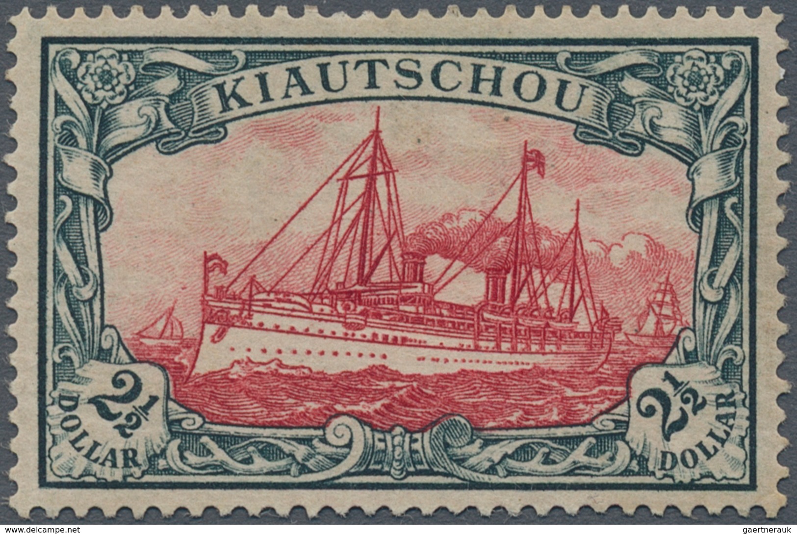 Deutsche Kolonien - Kiautschou: 1905, 2 1/2 Dollar Kaiseryacht, Querformat Ungebraucht, 26:17 Zähnun - Kiautchou