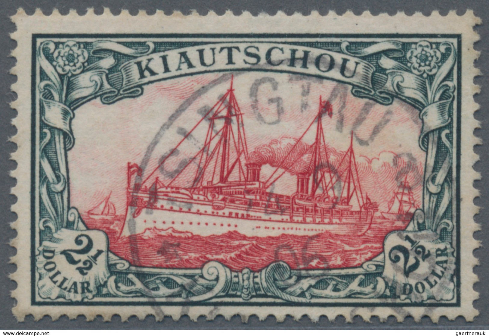 Deutsche Kolonien - Kiautschou: 1905, 2 1/2 Dollar Kaiseryacht, Querformat, 26:17 Zähnungslöcher Geb - Kiaochow