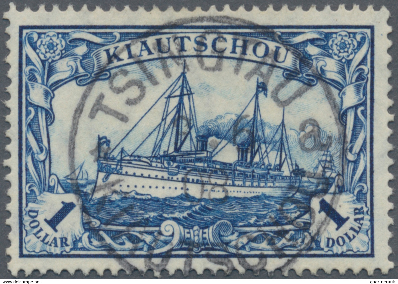 Deutsche Kolonien - Kiautschou: 1906, 1 Dollar Kaiseryacht Querformat, Friedensdruck, 26:17 Zähnungs - Kiautschou