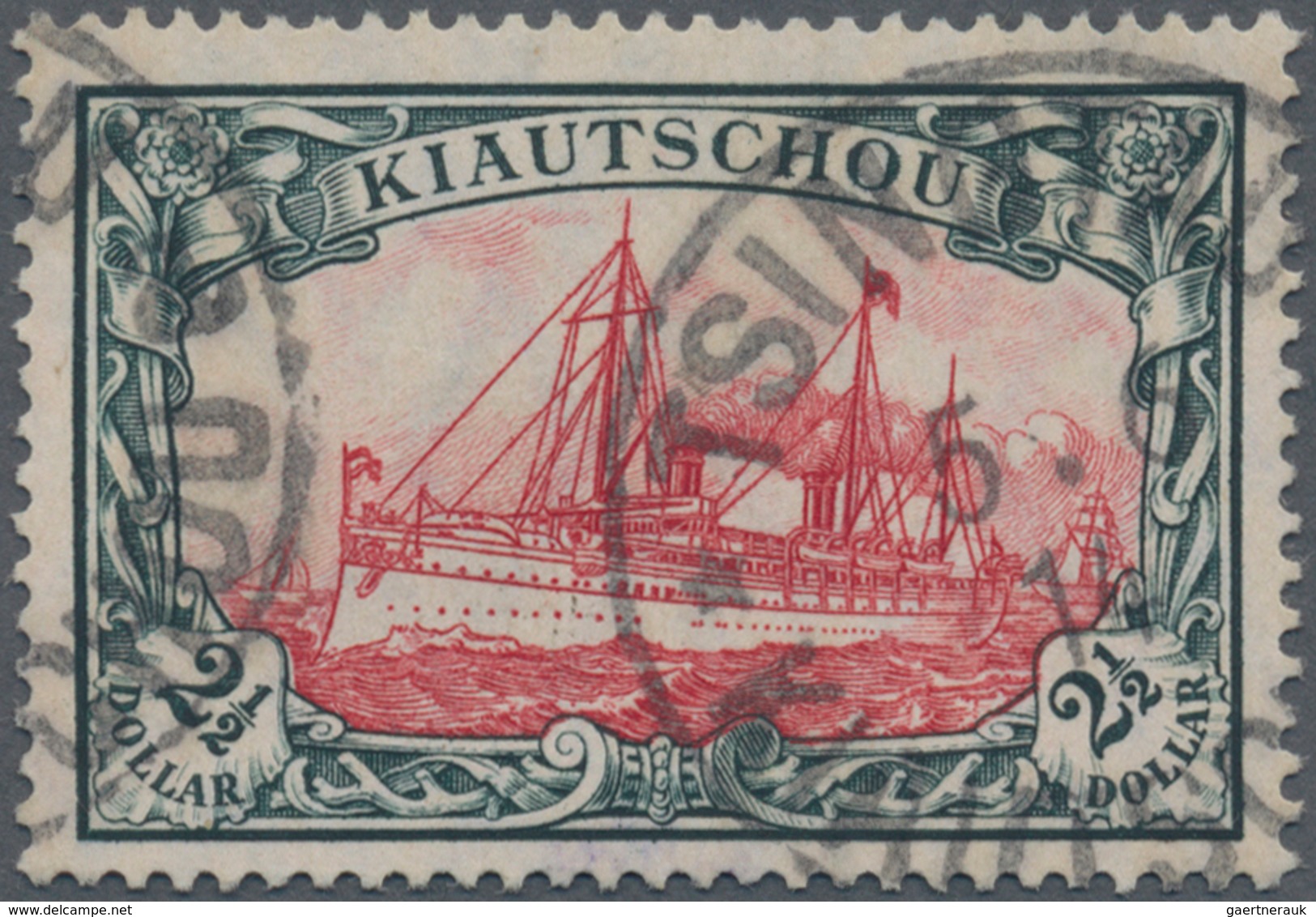 Deutsche Kolonien - Kiautschou: 1905, 2 1/2 Dollar Kaiseryacht Querformat, Friedensdruck, 26:17 Zähn - Kiautchou