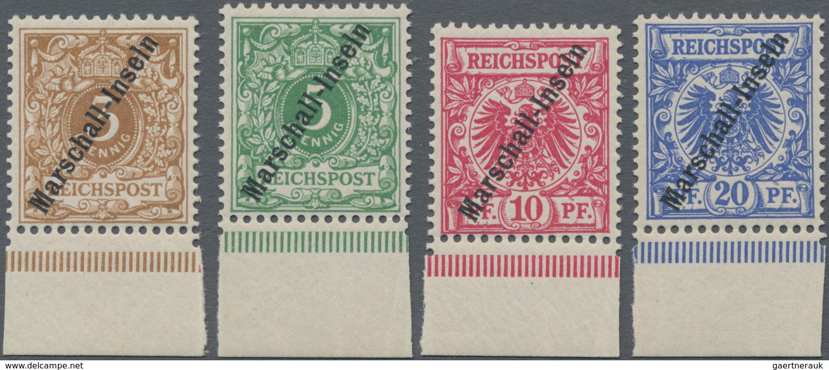 Deutsche Kolonien - Marshall-Inseln: 1899, 3 Bis 20 Pfg. Der Sogenannten Berliner Urdruckausgabe Mit - Marshall-Inseln