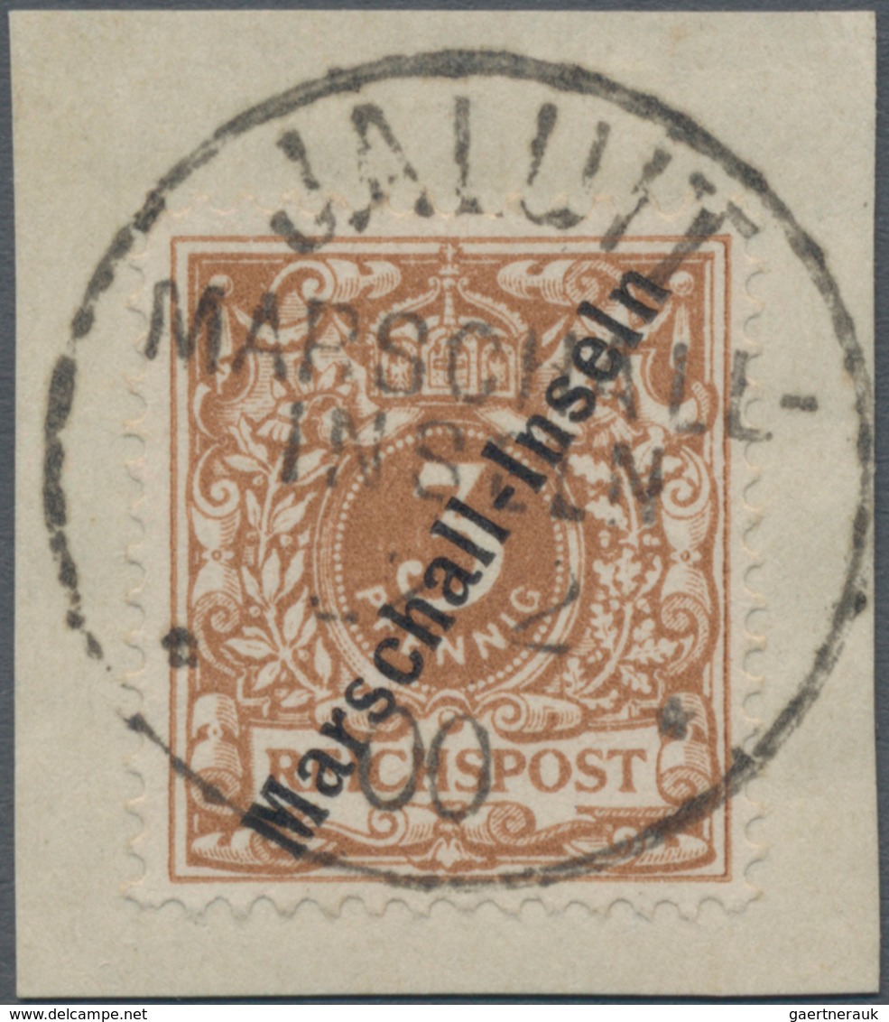 Deutsche Kolonien - Marshall-Inseln: 1897, 3 Pfg Lebhaftbraunocker Aufdruck „Marschall-Inseln”, Jalu - Marshalleilanden