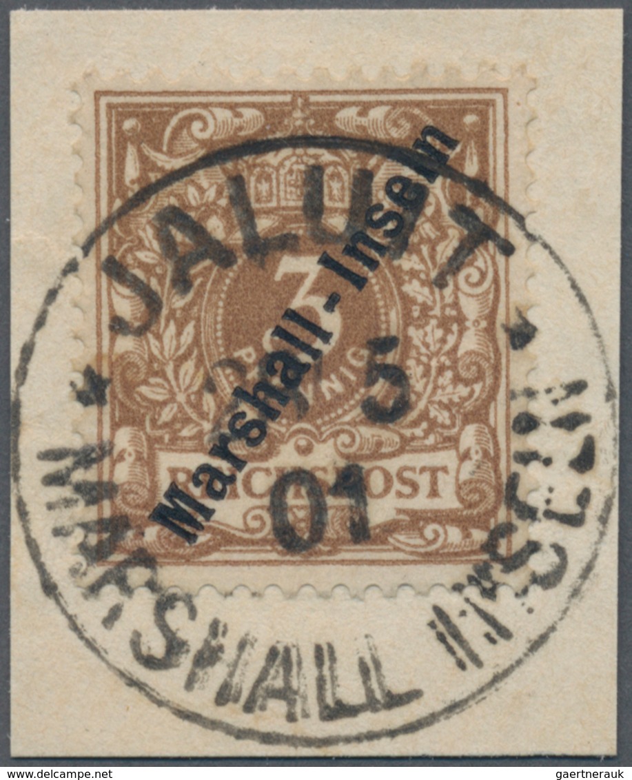 Deutsche Kolonien - Marshall-Inseln: 1899, 3 Pfg. Orangebraun, Gebraucht Auf Briefstück Mit Zentrisc - Marshalleilanden