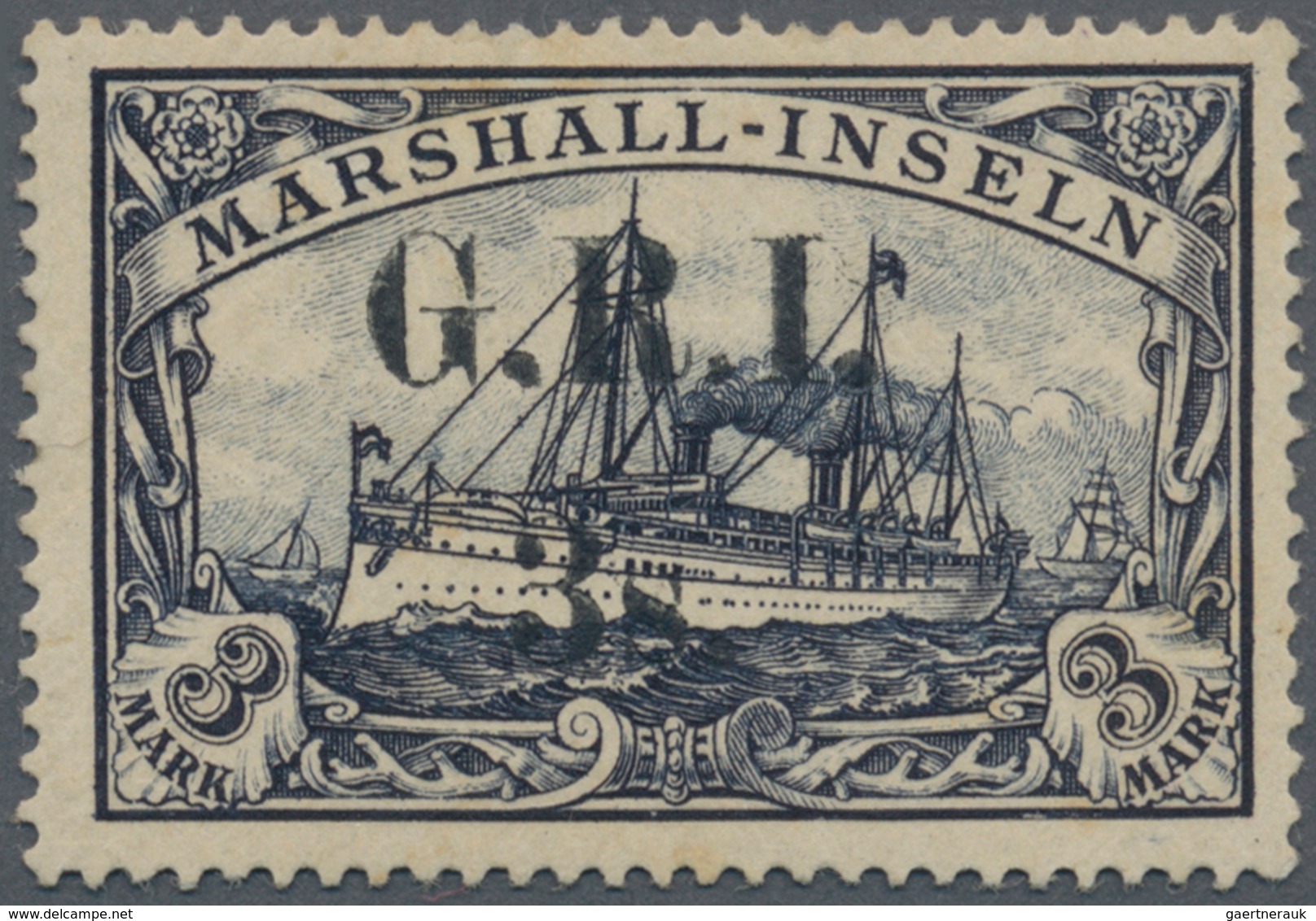 Deutsche Kolonien - Marshall-Inseln - Britische Besetzung: 1914: 3 S. Auf 3 M. Violettschwarz, Mit A - Marshalleilanden