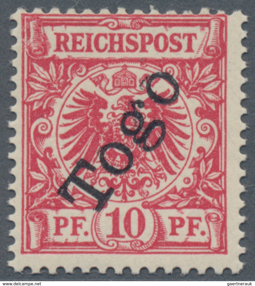 Deutsche Kolonien - Togo: 1897, 10 Pf Dunkelrosa Aufdruckwert Postfrisch, Die Marke Ist Farbfrisch, - Togo