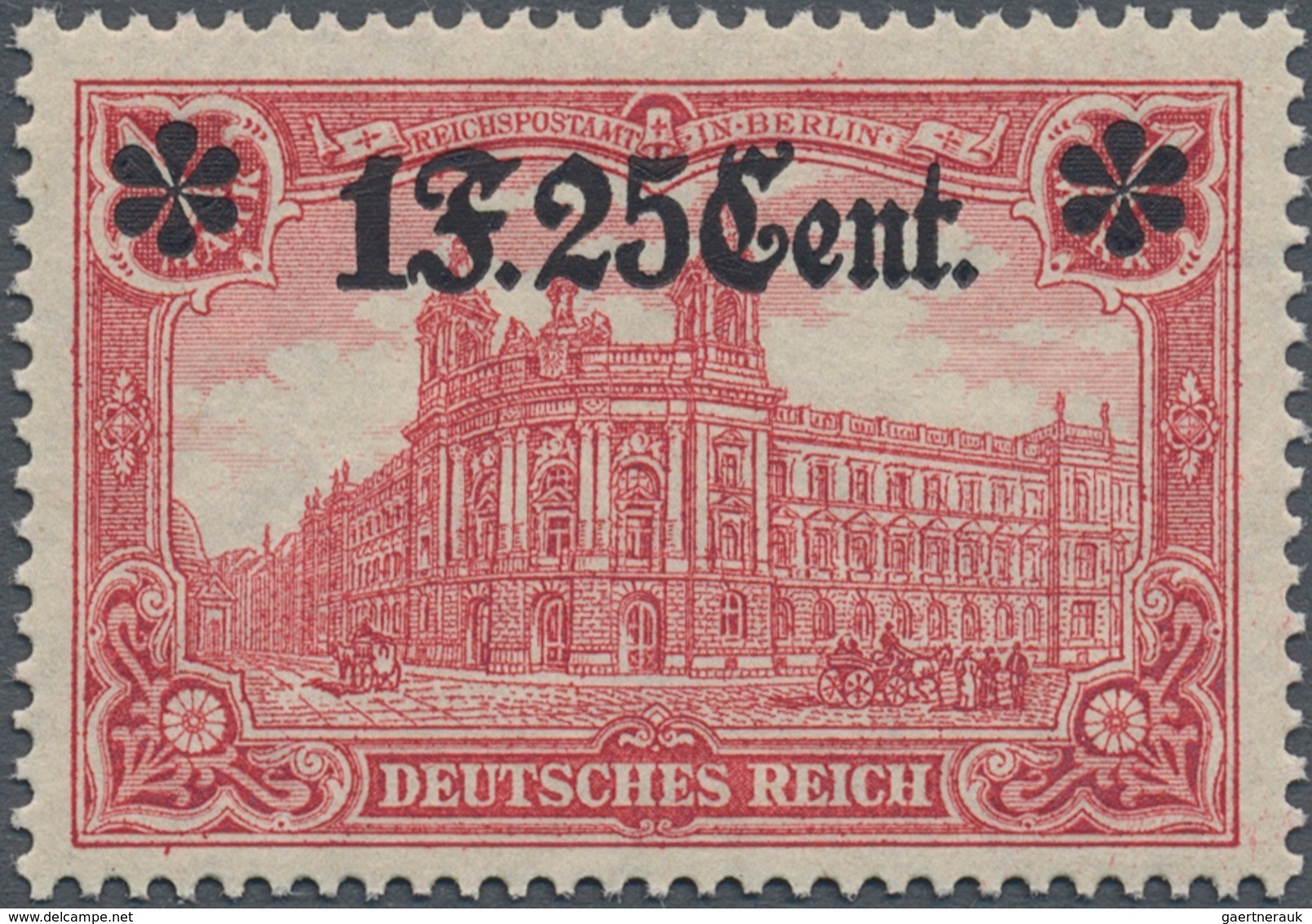 Deutsche Besetzung I. WK: Etappengebiet West: 1916: Aufdruck 1,25 F. Mit ZÄHNUNG 26:17. Postfrisches - Bezetting 1914-18