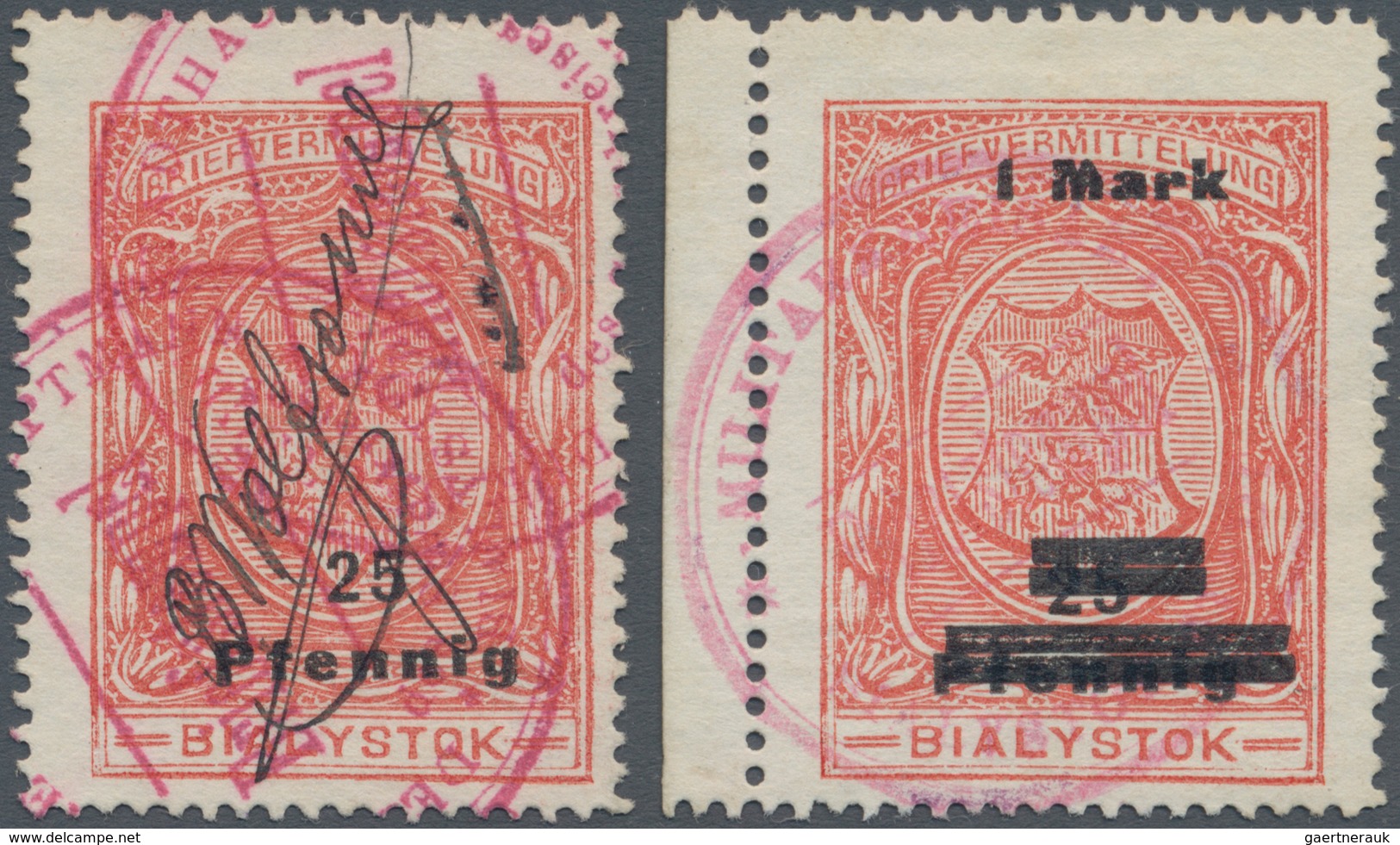 Deutsche Besetzung I. WK: Postgebiet Ober. Ost - Bialystok: 1916 Briefvermittlungsstelle Bialystok: - Occupazione 1914 – 18