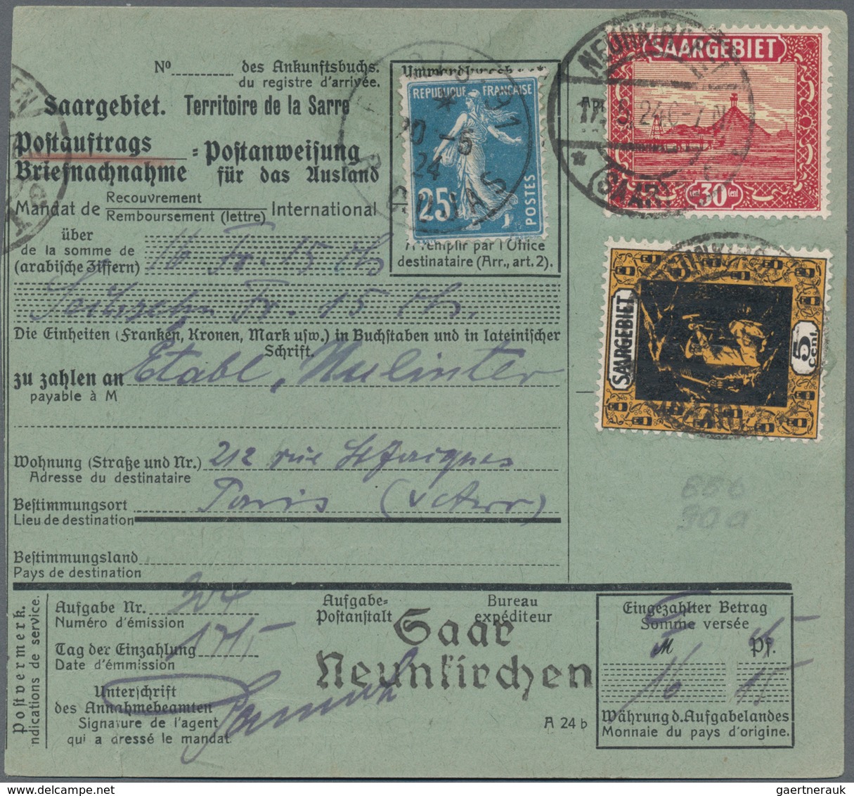 Deutsche Abstimmungsgebiete: Saargebiet: 1922, Landschaftsbilder 5 C. Und 30 C. In Selt. Verwendung - Gebruikt