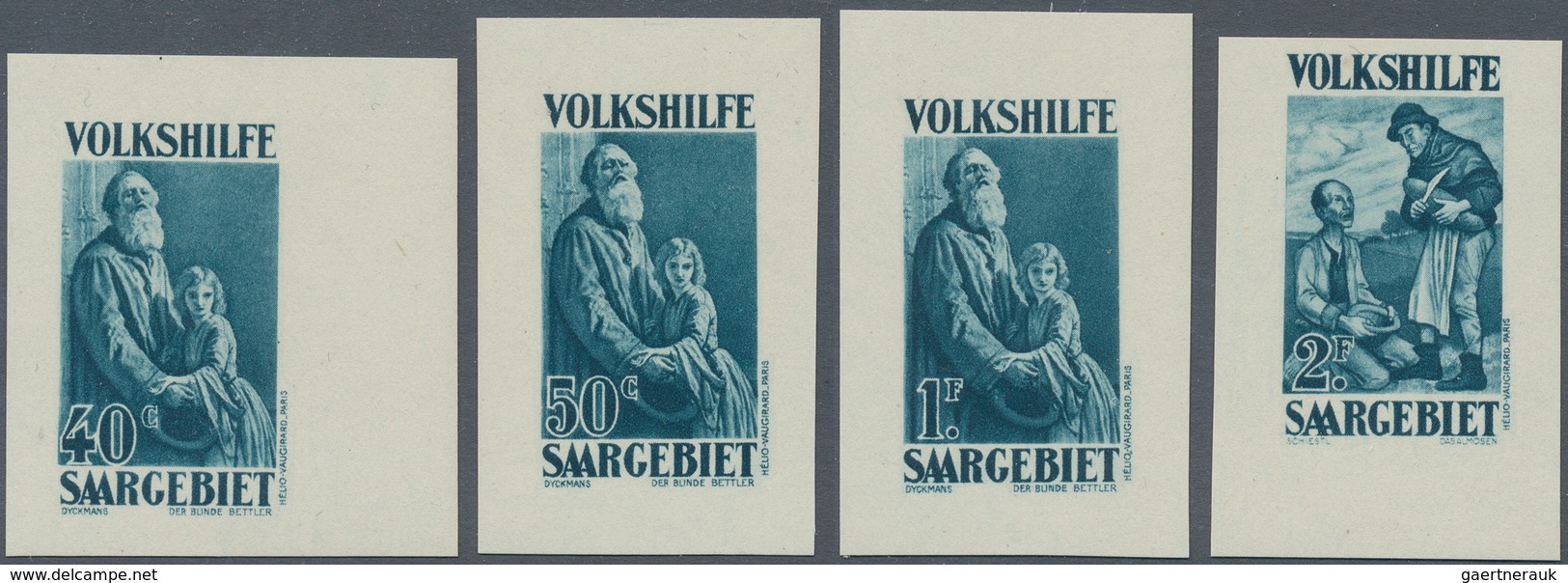 Deutsche Abstimmungsgebiete: Saargebiet: 1928, Wohltätigkeitsausgabe Volkshilfe "Gemälde I", 4 Werte - Gebruikt