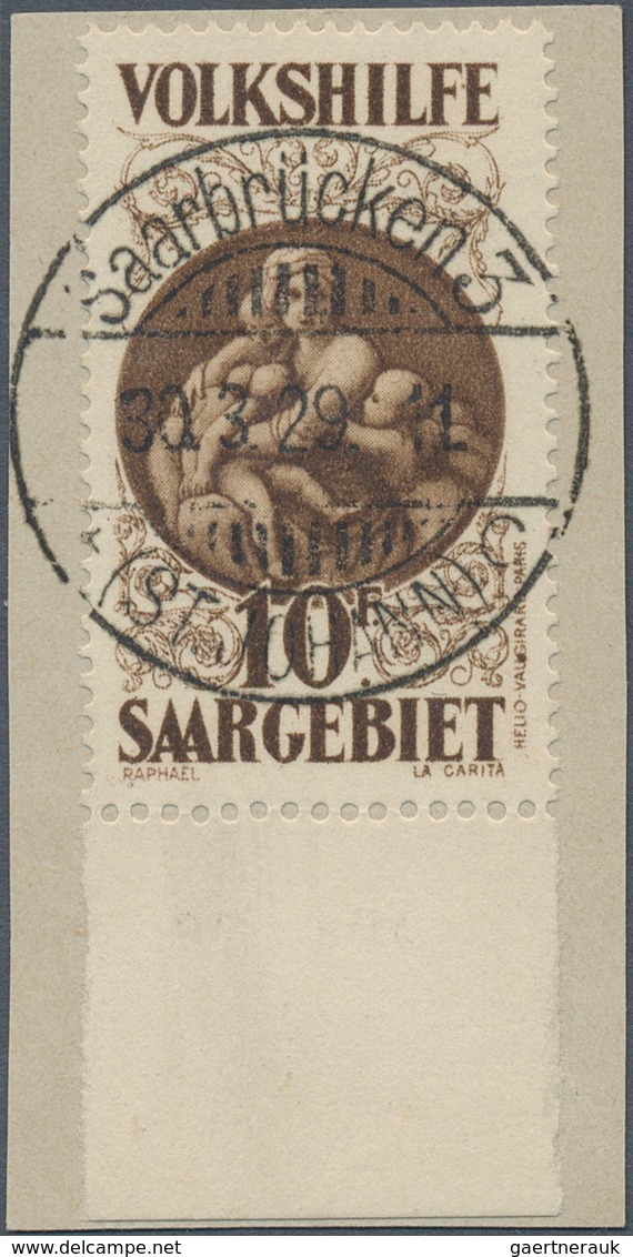 Deutsche Abstimmungsgebiete: Saargebiet: 1928, Volkshilfe Madonna 10 Fr. (+10 Fr.) Dunkel(orange)bra - Gebruikt