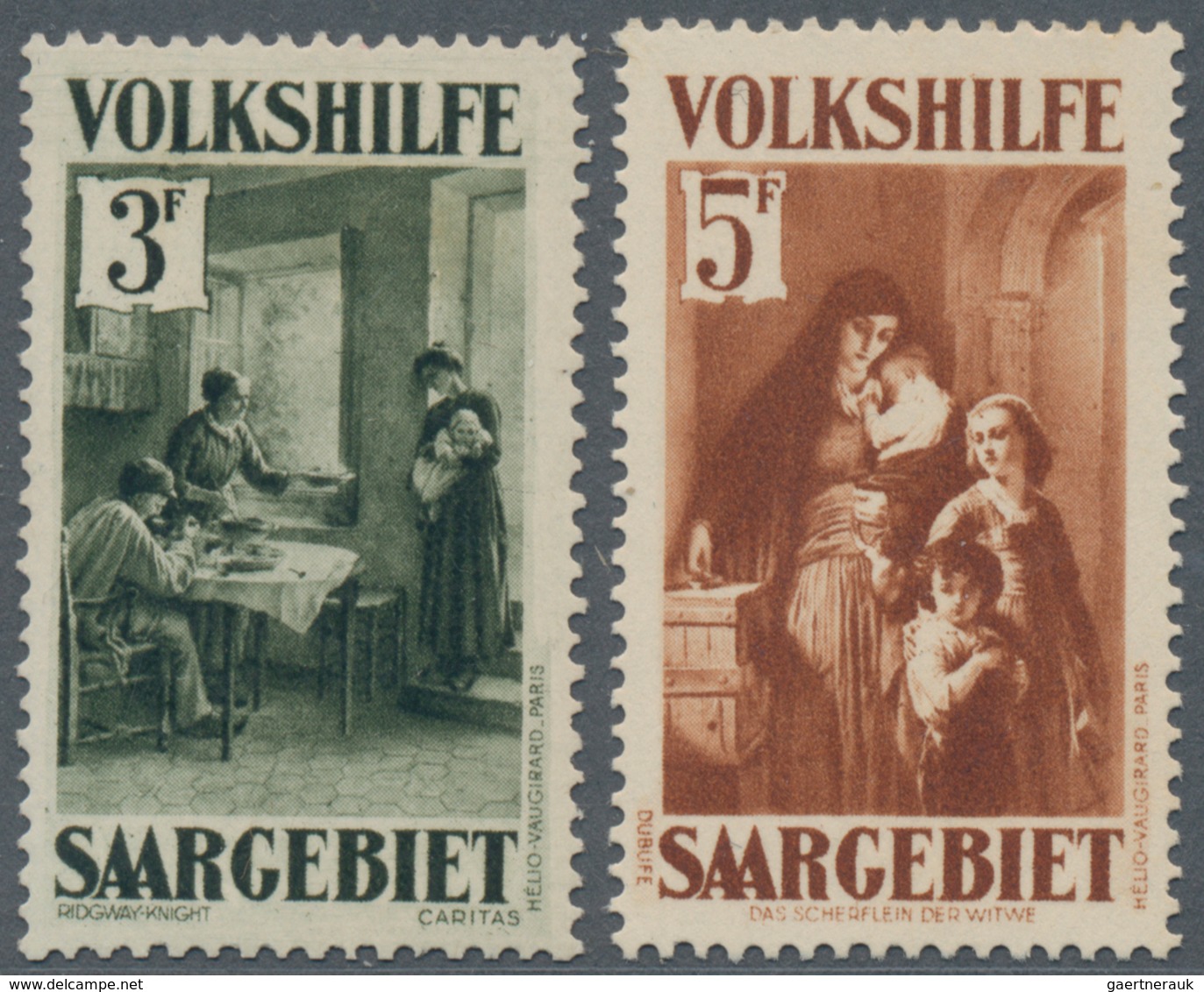 Deutsche Abstimmungsgebiete: Saargebiet: 1931, 3 Und 5 F Volkshilfe IV, Postfrisch (M€520,-). - Gebraucht