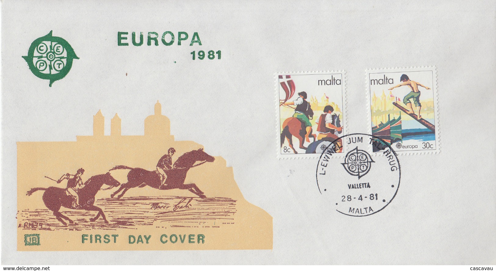 Enveloppe  FDC   1er  Jour   MALTE     Paire    EUROPA    1981 - 1981
