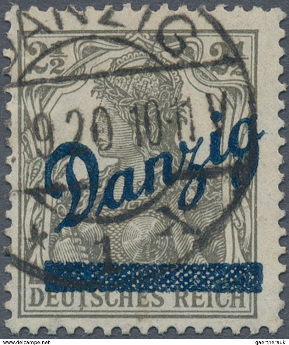 Danzig: 1920, 2½ Pfg. Kleiner Innendienst Gefälligkeitsentwertung "D(ANZIG * 1 X ...9.20-1V"), Signi - Andere & Zonder Classificatie