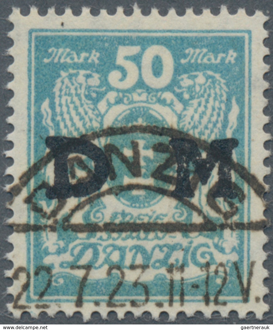 Danzig - Dienstmarken: 1923, Staatswappen, 50 Pf Mittelgrünlichblau Mit Aufdruck "D M", Zeitgerecht - Andere & Zonder Classificatie