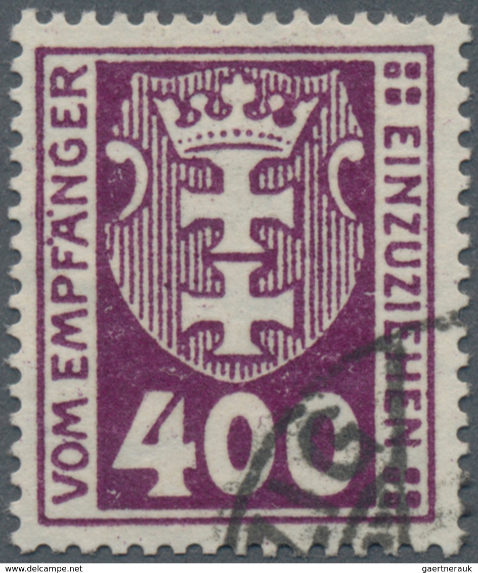 Danzig - Portomarken: 1923, 400 (Pf) Dunkelviolettpurpur, Wasserzeichen Maschen Liegend, Zeitgerecht - Sonstige & Ohne Zuordnung