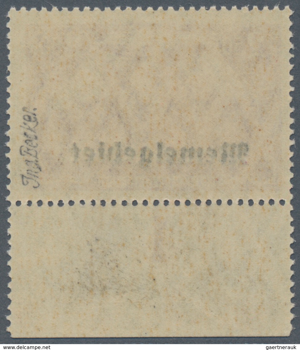 Memel: 1920, 2.50 Mk Dunkelgraulila, Postfrisches Unterrandstück, Gepr. Ing.Becker Sowie Befund Huyl - Memelland 1923