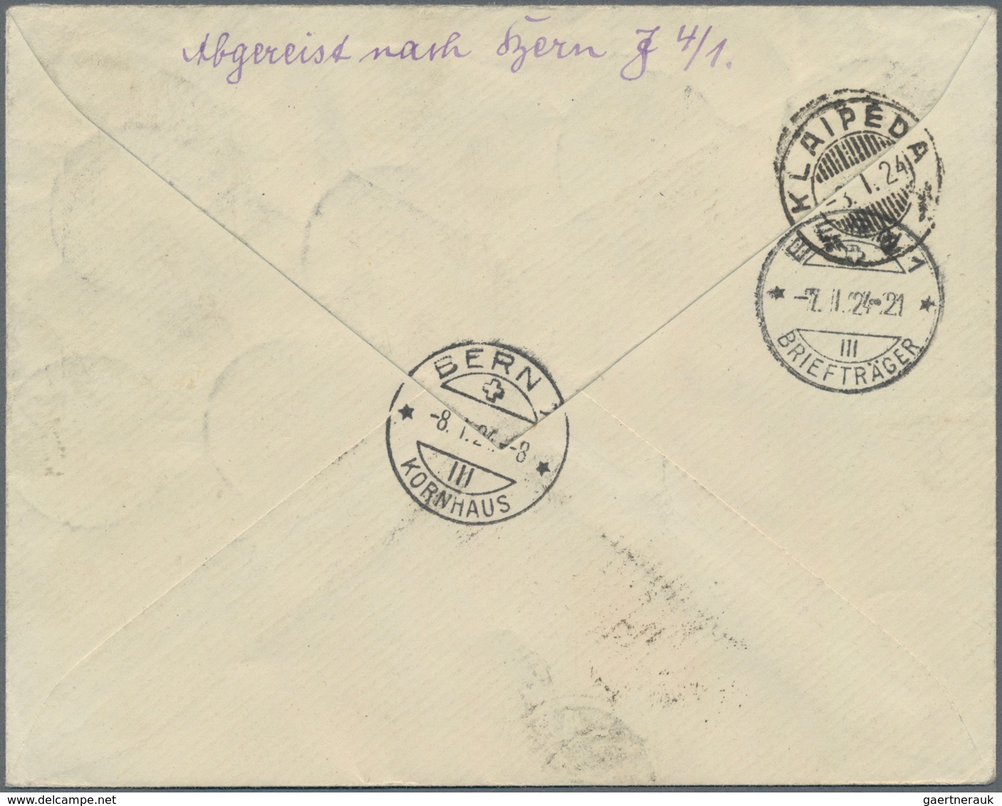 Memel: 1923: Luxus-R-Brief: DR-Mischfrankatur Infla Nr. 333A, 334A, 335A, Neue Währung 3 Pfg., 5 Pfg - Memel (Klaipeda) 1923