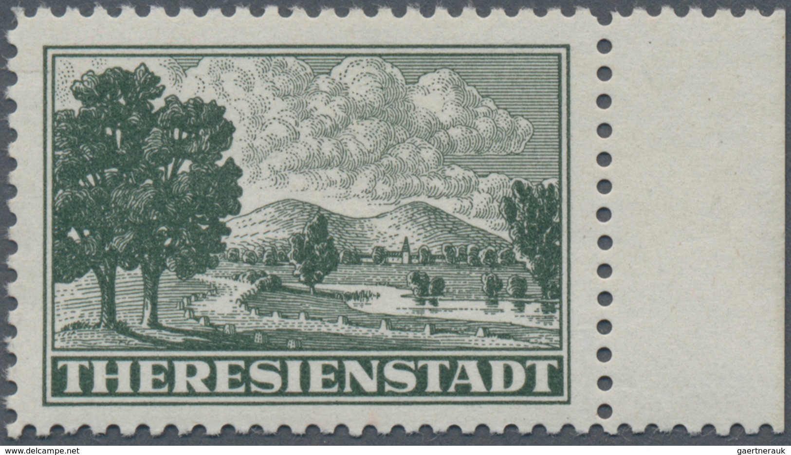 Dt. Besetzung II WK - Böhmen Und Mähren - Zulassungsmarke (Theresienstadt-Marke): 1943, Zulassungsma - Bezetting 1938-45