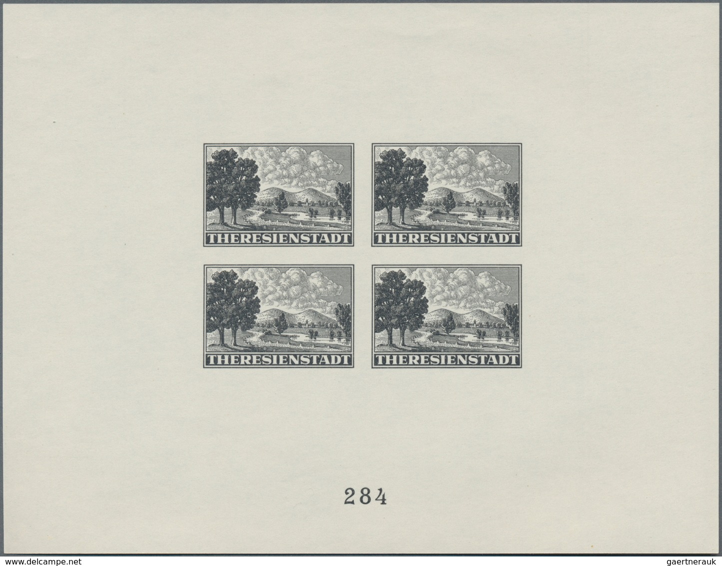 Dt. Besetzung II WK - Böhmen Und Mähren - Zulassungsmarke (Theresienstadt-Marke): 1943, Rot-Kreuz-So - Besetzungen 1938-45
