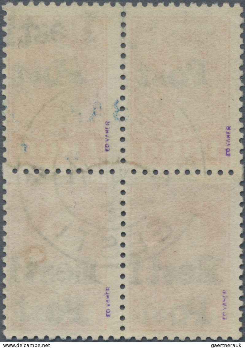 Dt. Besetzung II WK - Estland - Elwa: 1941, 1k Orange Mit Zentrischem Stempel, Im Viererblock, Obere - Bezetting 1938-45