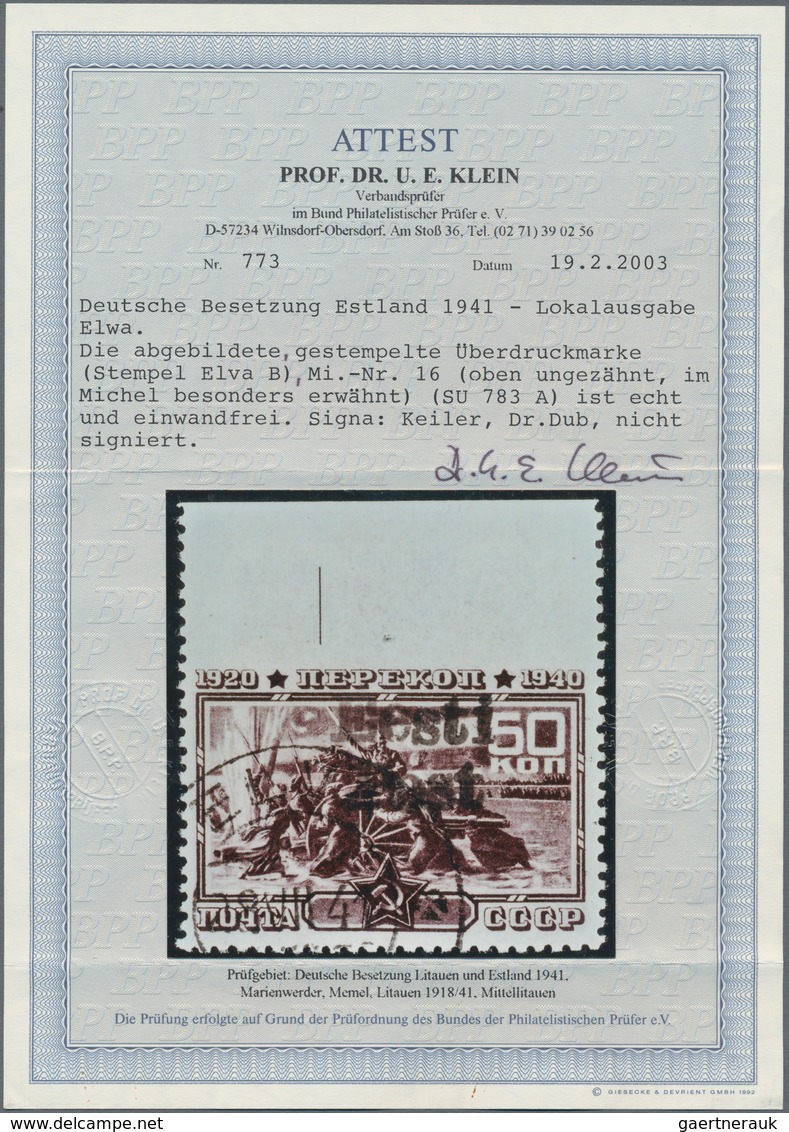 Dt. Besetzung II WK - Estland - Elwa: 1941, 50 Kop. Erstürmung Der Landenge Von Perekop, Oben UNGEZÄ - Occupazione 1938 – 45