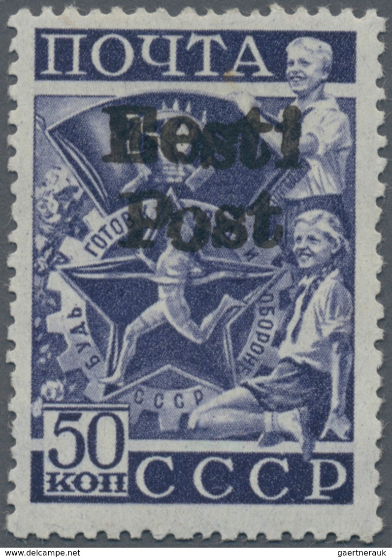 Dt. Besetzung II WK - Estland - Elwa: 1941, 50 Kop. Sportfeier (SU Michel-Nr. 755) Mit Handstempelau - Occupazione 1938 – 45