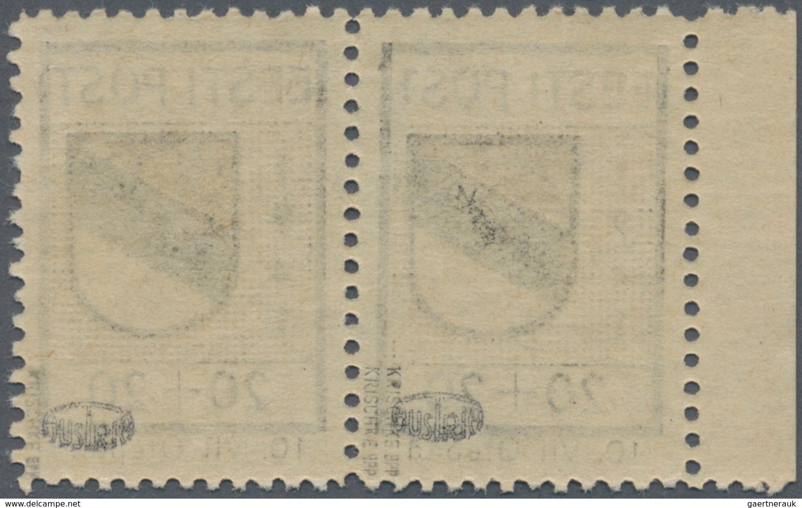 Dt. Besetzung II WK - Estland - Odenpäh (Otepää): 1941, 20+20 Kop. Wappen Mit Plattenfehler I ("T" I - Occupazione 1938 – 45