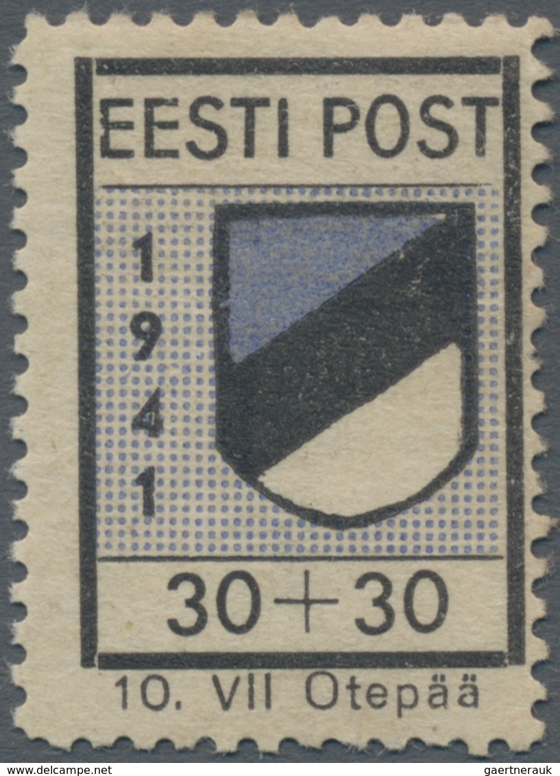 Dt. Besetzung II WK - Estland - Odenpäh (Otepää): 1941, Freimarkenausgabe Wappen, 30+30 Kop. Postfri - Occupazione 1938 – 45