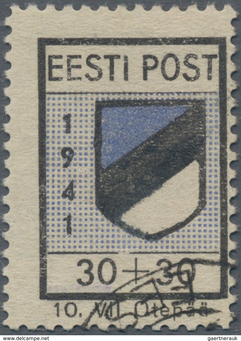 Dt. Besetzung II WK - Estland - Odenpäh (Otepää): 1941, Freimarkenausgabe Wappen, 30+30 Kop. Gestemp - Occupazione 1938 – 45