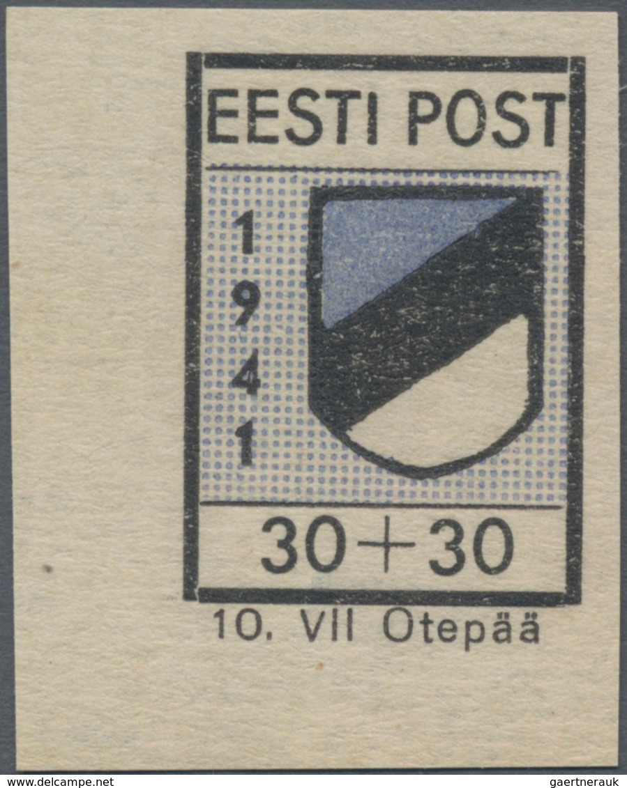 Dt. Besetzung II WK - Estland - Odenpäh (Otepää): 1941, Freimarkenausgabe Wappen, 30+30 Kop. Type I - Occupazione 1938 – 45