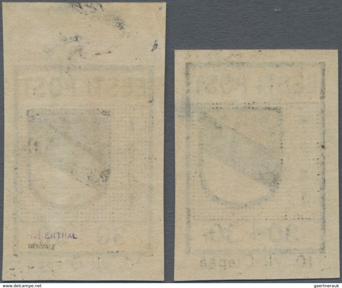Dt. Besetzung II WK - Estland - Odenpäh (Otepää): 1941, Freimarkenausgabe Wappen, 30+30 Kop. Zwei Po - Occupazione 1938 – 45