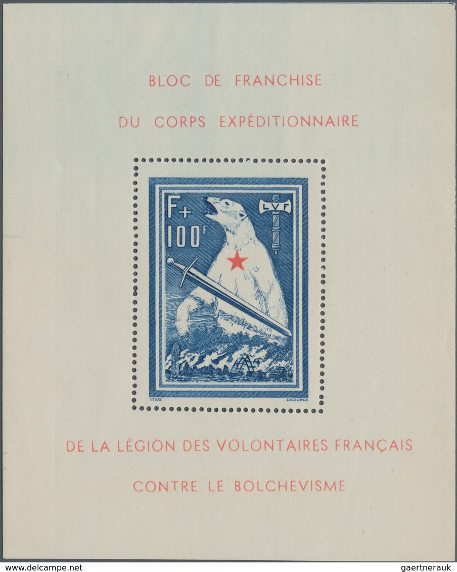 Dt. Besetzung II WK - Frankreich - Privatausgaben: Legionärsmarken: 1941, Eisbär-Block Postfrisch (k - Besetzungen 1938-45