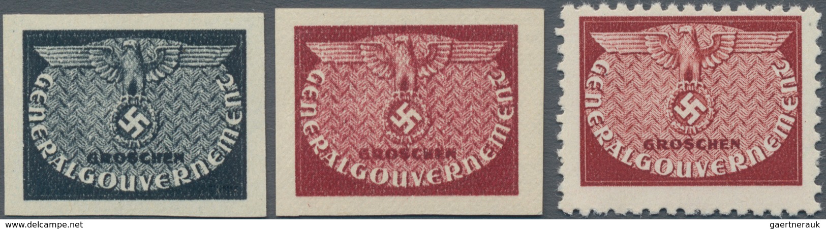 Dt. Besetzung II WK - Generalgouvernement - Dienstmarken: 1940. Lot Von 3 Dienst Ohne Wertangaben, 1 - Occupazione 1938 – 45