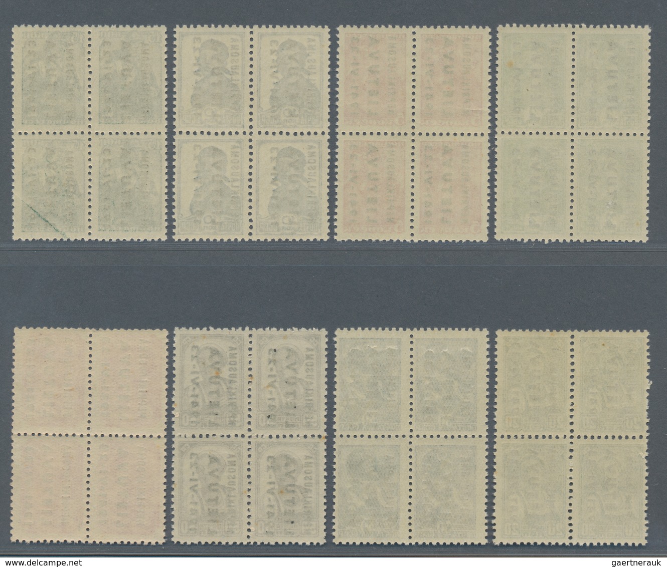 Dt. Besetzung II WK - Litauen: 1941 KAUNAS: Kompletter Satz In 4er-Blocks, Postfrisch. (Mi. 880 €) ÷ - Bezetting 1938-45