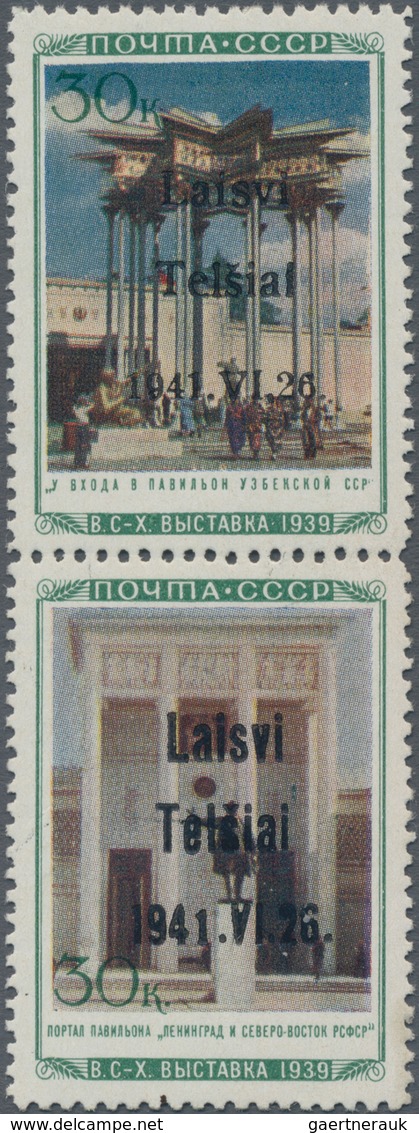 Dt. Besetzung II WK - Litauen - Telschen (Telsiai): Die Marken Im Senkrechten (Bogenfelder 14 Und 20 - Besetzungen 1938-45