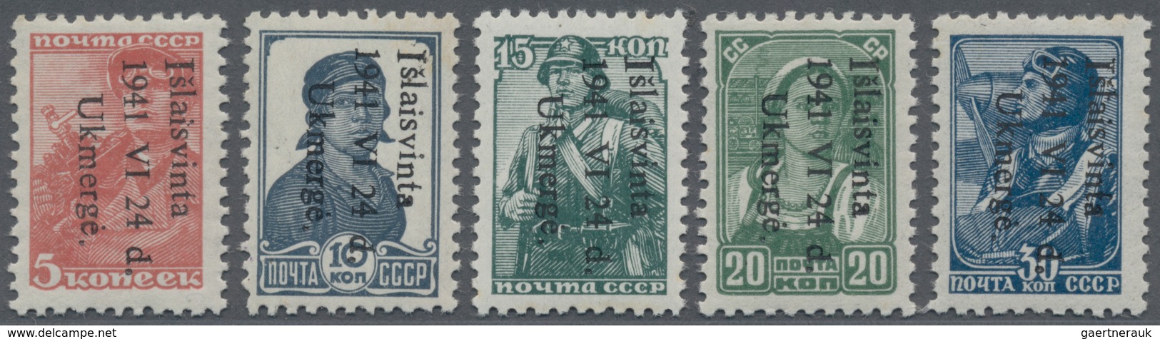 Dt. Besetzung II WK - Litauen - Wilkomir (Ukmerge): 1941 Complete Set Of Five, Mint Never Hinged, 10 - Bezetting 1938-45