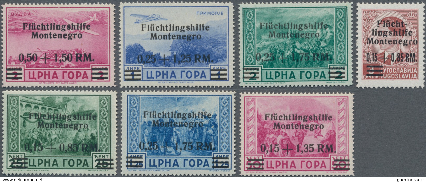 Dt. Besetzung II WK - Montenegro: 1944, Flüchtlingshilfe. Postfrisch Mit Originalgummi, Die Erhaltun - Besetzungen 1938-45