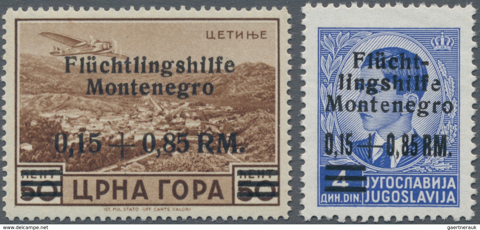 Dt. Besetzung II WK - Montenegro: 1944, Flüchtlingshilfe. Postfrisch Mit Originalgummi, Die Erhaltun - Bezetting 1938-45