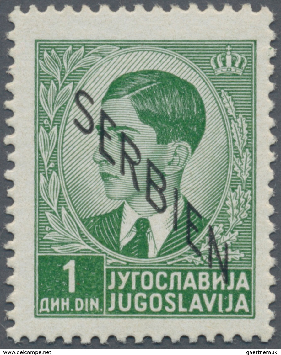 Dt. Besetzung II WK - Serbien: 1941, 1 Dinar, Ohne Netzüberdruck, Postfrisch. Michel Nummer 3 F I. M - Occupazione 1938 – 45