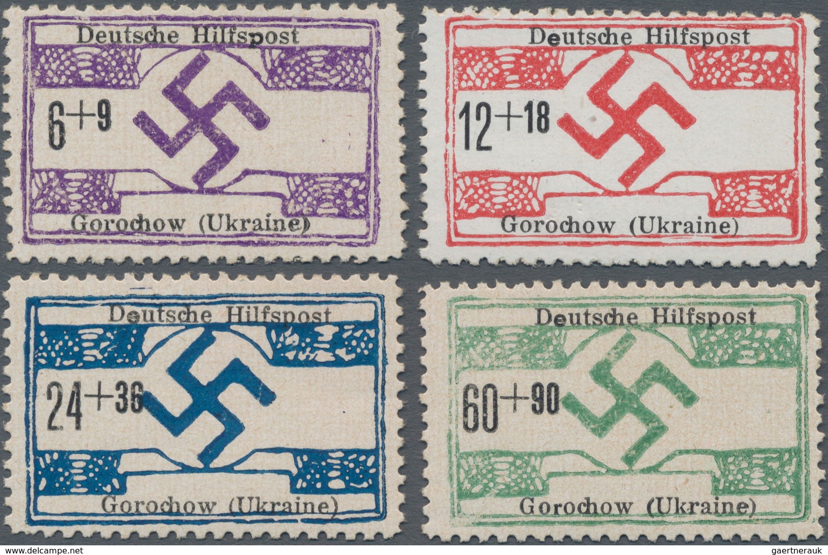 Dt. Besetzung II WK - Ukraine - Nordukraine: 1944. GOROCHOW - Nicht Ausgegeben: Hakenkreuz Mit Ornam - Occupazione 1938 – 45